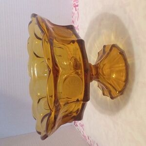 Vintage Fostoria Amber Coin Glass Fruit or Candy Dish Bowl